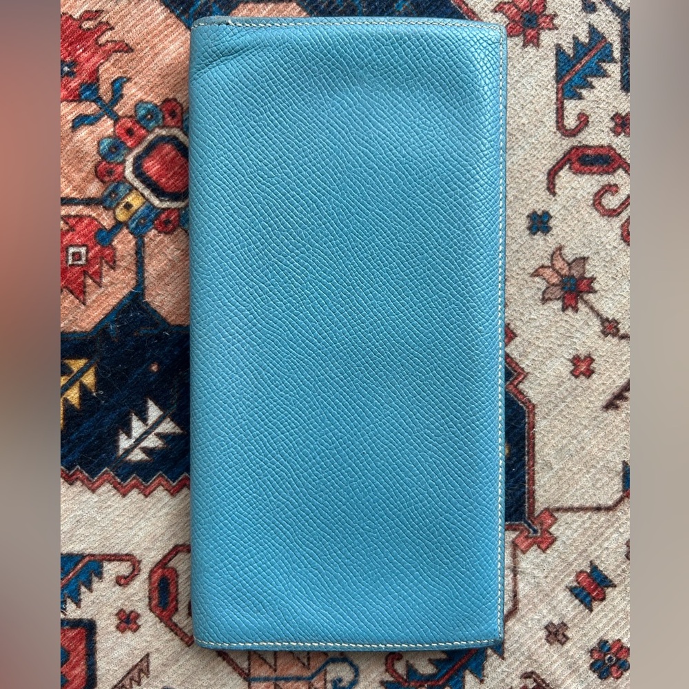 Hermes Courcheval Long Wallet Blue Jean - 100% Authentic